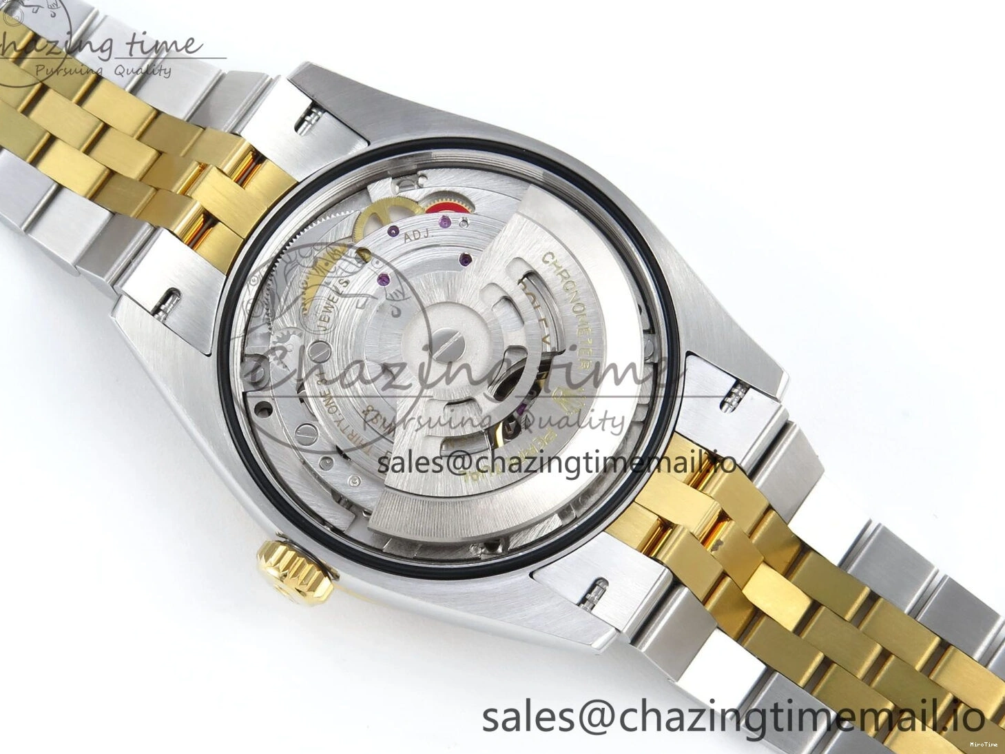 MiroTime 0109 Stretchable DateJust 36 126283RBR EWEF Best Edition Black Diamonds Dial on SS YG Jubilee Bracelet A 634